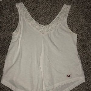 White crochet hollister tang top